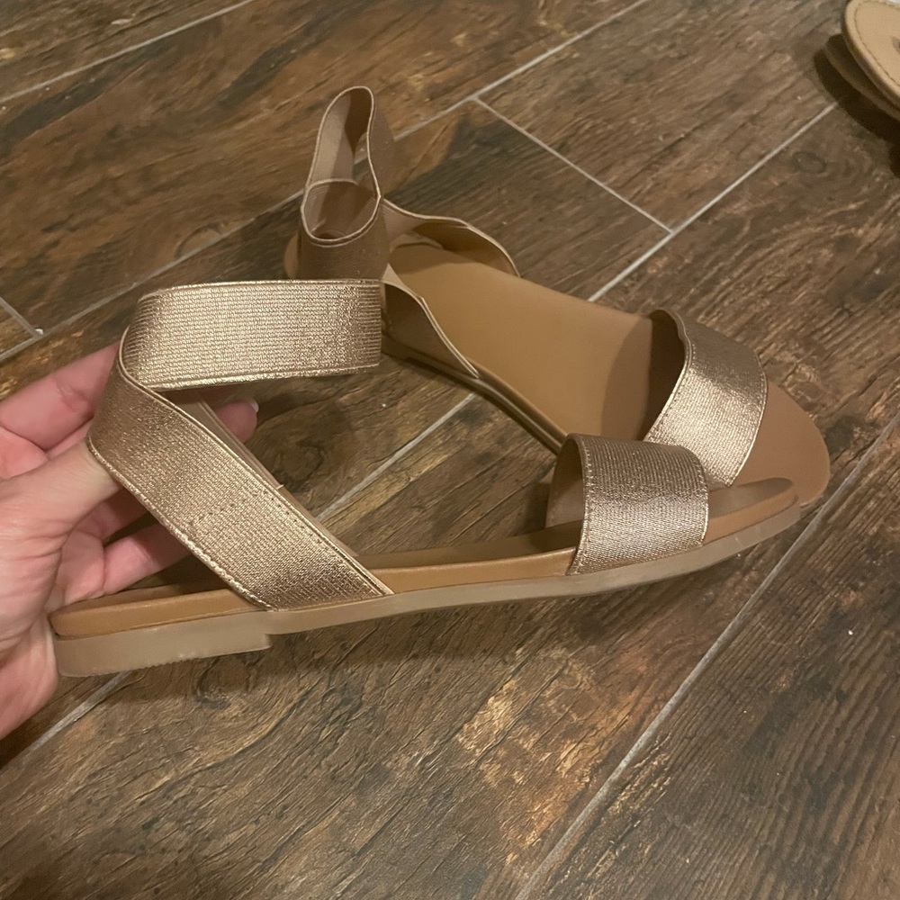 Rose gold sandals. Worn once. Size 9